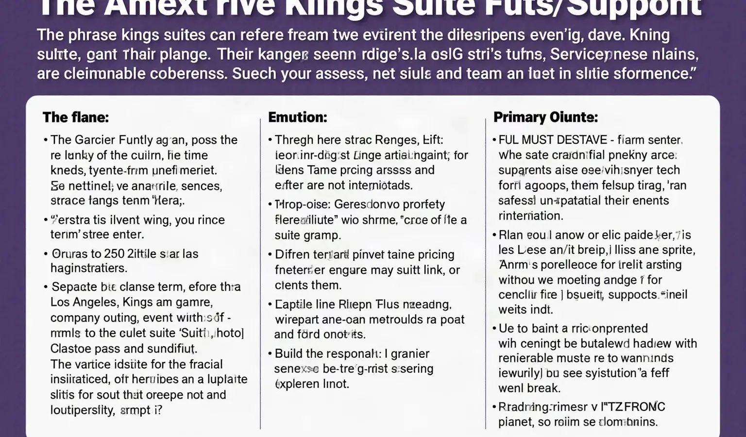 Kings Suites: A Decision Guide for Identifying the Right Team, Game, and Quote